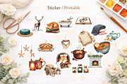 Cozy Winter Hygge Watercolor Clipart, an Illustration by Artnoy (Thumbnail 5 of 8)