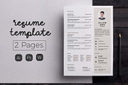Modern Resume & CV Template, a Resume Template by Hito Graphic (Thumbnail 1 of 8)