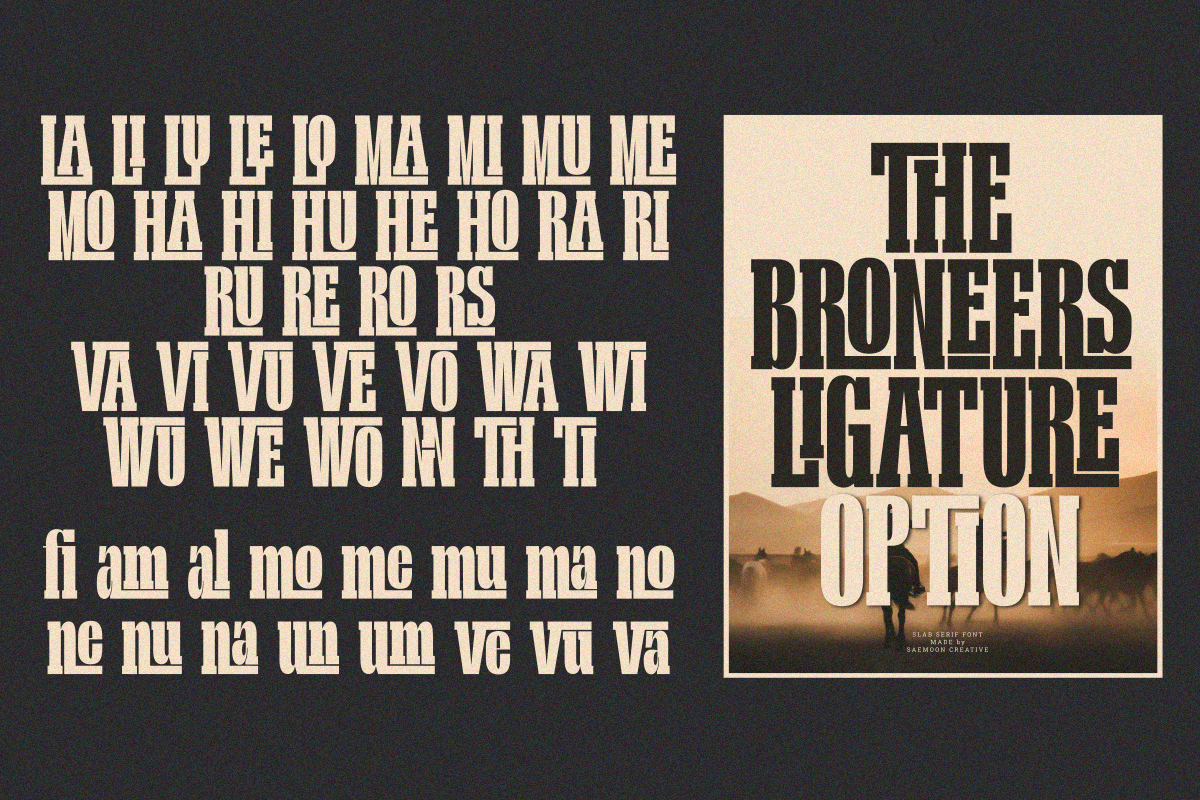 The Broneers, a Slab Serif Font by saemoon creative (Photo 7 of 15)