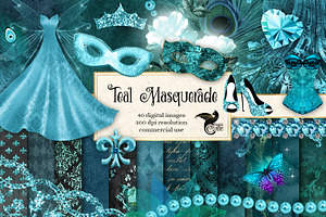 Teal Masquerade Graphics