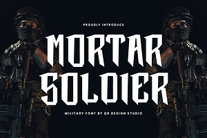 Mortar Soldier - Military Font, a Blackletter Font by QR Design Studio