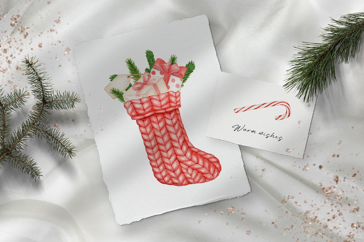 Cozy Christmas Watercolor Collection, a Decorative Illustration by Olya Haifisch (Photo 2 of 12)