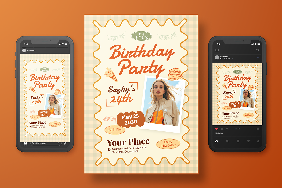 Birthday Party Flyer Set, a Flyer Template by Annora Studio (Photo 3 of 6)
