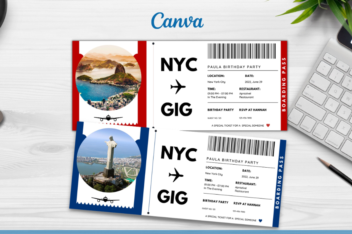 Editable Boarding Pass Template, a Card Template by YasdeyDesigns (Photo 2 of 8)