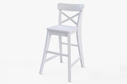 Junior Chair Ingolf(White), a Furniture 3D Model by Markelos