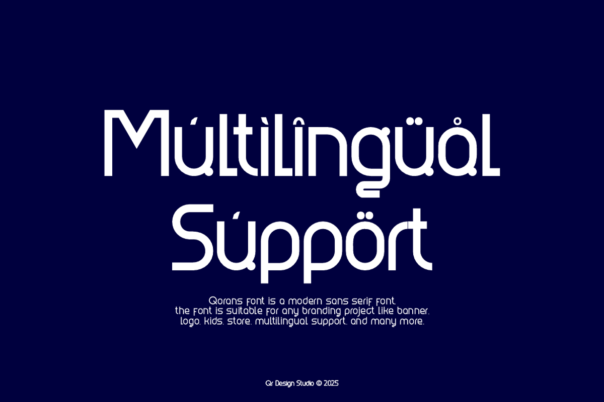 Qorans - Corporate Logo Font, a Sans Serif Font by QR Design Studio (Photo 3 of 9)