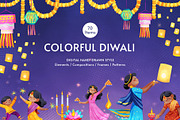 Sweet Treats for Diwali Digital, a Seasonal Illustration by CreativeValuation (Thumbnail 1 of 11)