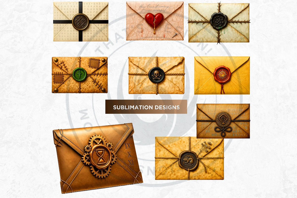 Magic Fantasy Envelopes Cliparts, an Object Illustration by ThatsDesignArt (Photo 6 of 10)