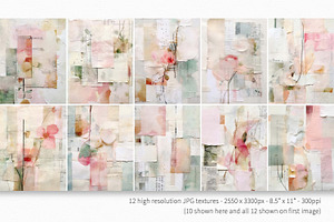 Pastel Petal Collage Paintings