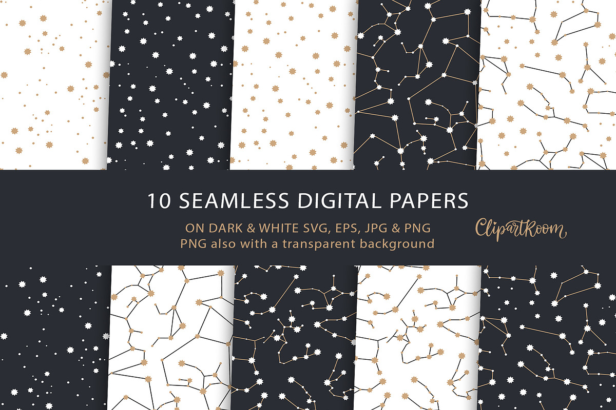Zodiac SVG and seamless pattern set., an Illustration by ClipArtRoom (Photo 5 of 6)