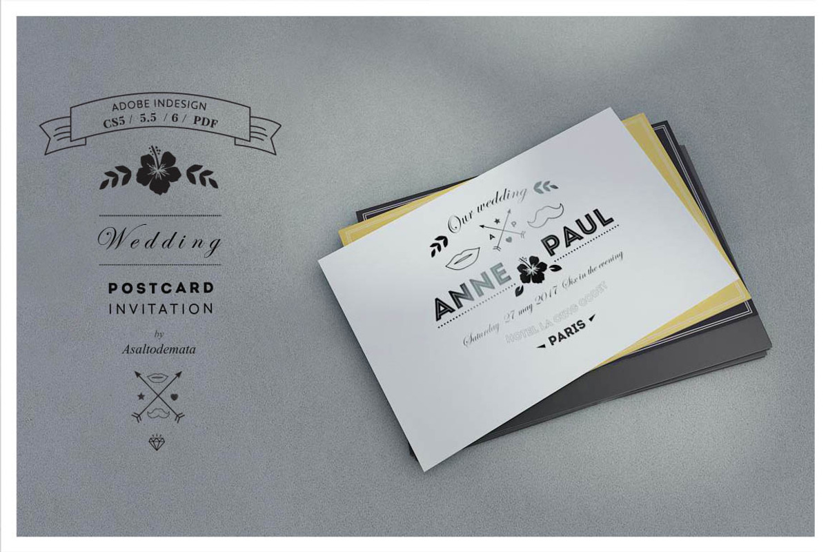 Wedding Invitation Postcard, an Invitation Template by Isbela  (Photo 1 of 5)