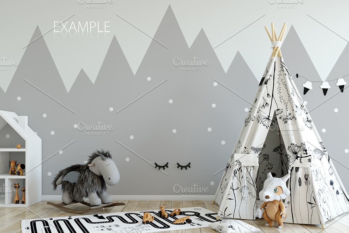KIDS WALL & FRAMES Mockup Bundle - 2, a Print Template by Yuri-U (Photo 28 of 43)
