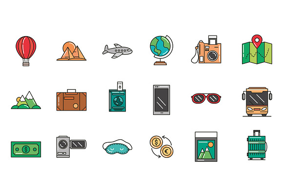 Travel Essential Icons Set preview 2