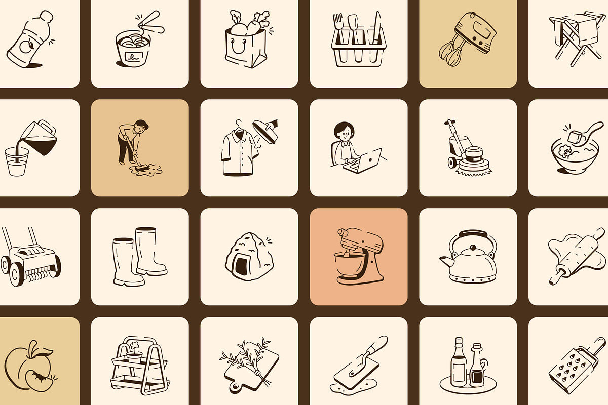 465 Home and Lifestyle Doodle Icons, an Outline Icon by Vectors Market (Photo 5 of 14)