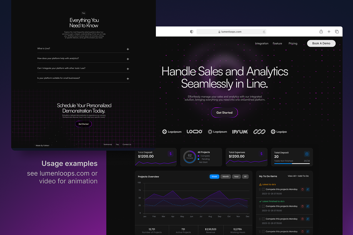 LumenLoops: Landing Page Animations, a Decorative Illustration by suppply (Photo 5 of 13)
