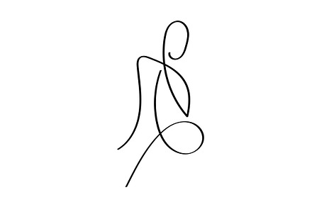 Beauty woman line art