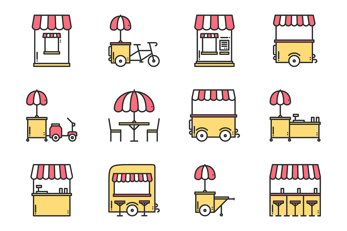 Street food retail. Food truck., a Food Illustration by Krolja