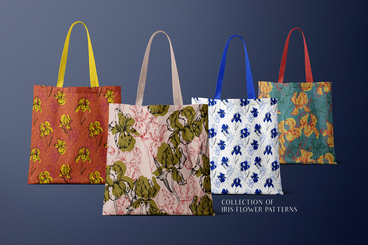 Iris Floral Seamless Patterns PSD, a Pattern Graphic by Julia M. Watercolor (Photo 4 of 15)