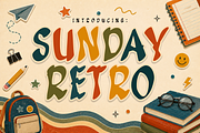 Sunday Retro - Groovy School Font, a Handwritten Font by KiddoGlyphs Studio (Thumbnail 1 of 5)
