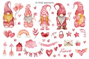 Watercolor Gnomes Valentine's day, a Decorative Illustration by Kira Konoshenko (Thumbnail 2 of 11)