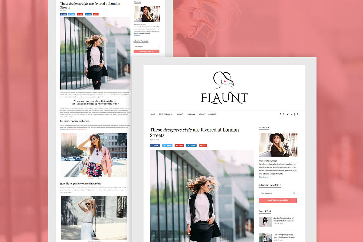 Flaunt -Fashion Blog WordPress Theme, a WordPress Template by EasyBlog Themes (Photo 3 of 4)