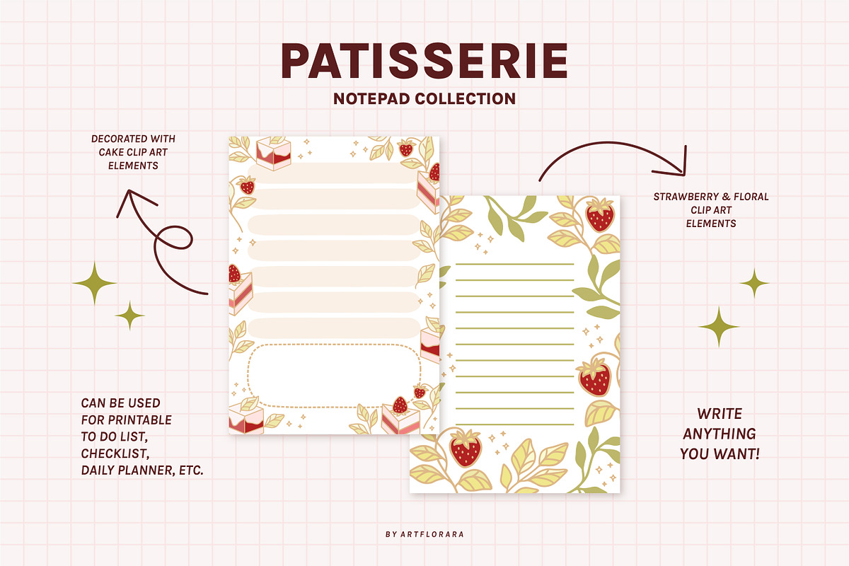 PATISSERIE - Cake Planner Notepads, a Stationery Template by Artflorara (Photo 3 of 11)