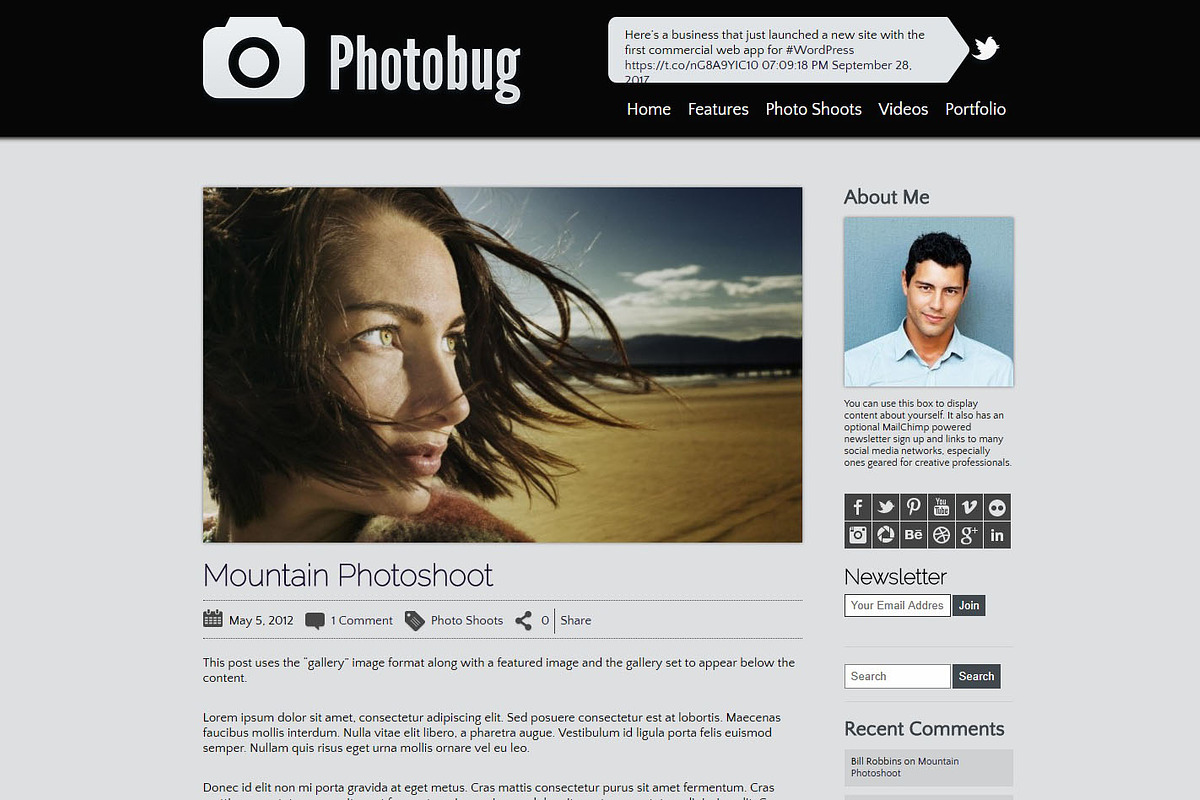 Photobug - Photography WP Theme, a WordPress Template by Organized Themes (Photo 1 of 2)