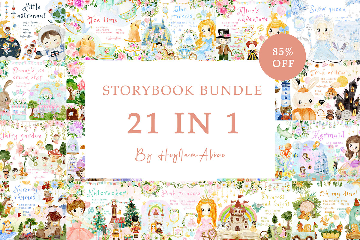 Storybook bundle for kid - 20 in 1, a Decorative Illustration by heyiamalice (Photo 1 of 22)