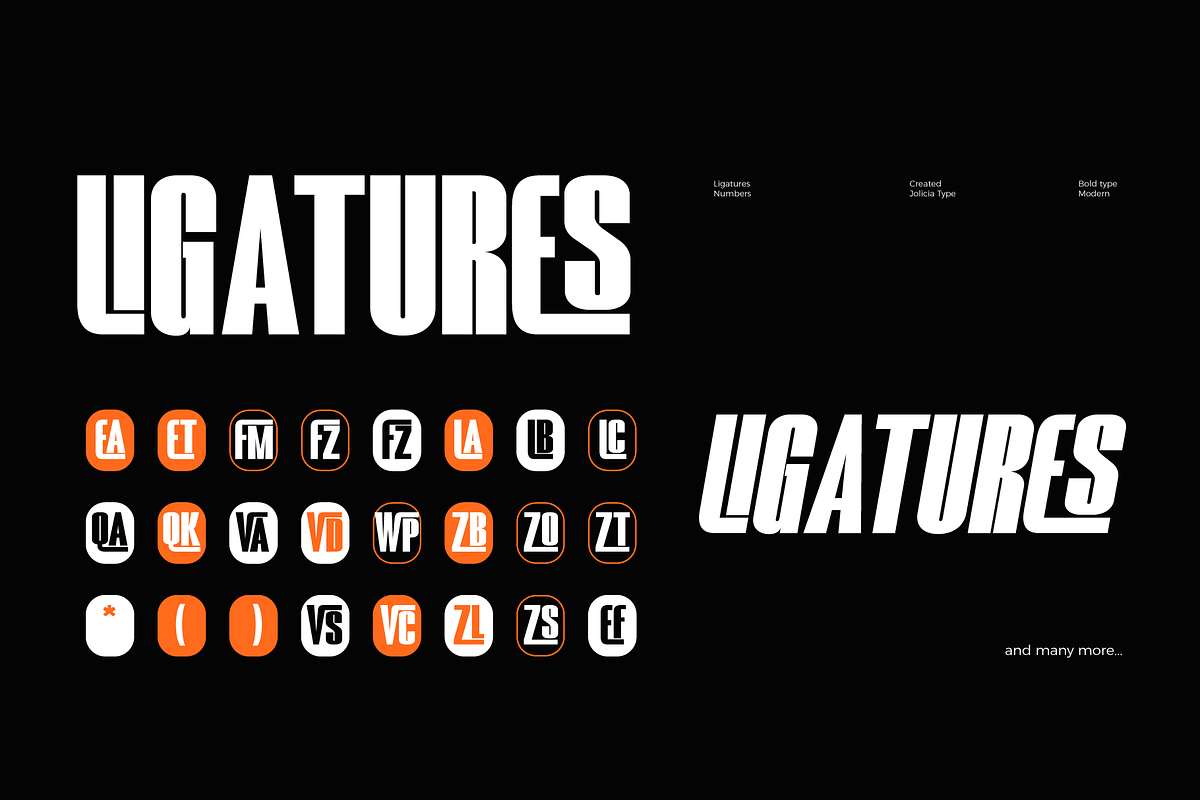 SLICKY BOHEM | LIGATURE SPORT FONT, a Sans Serif Font by Jolicia Type (Photo 9 of 11)