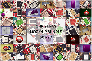50 PSD Christmas Mock-up Mega Bundle