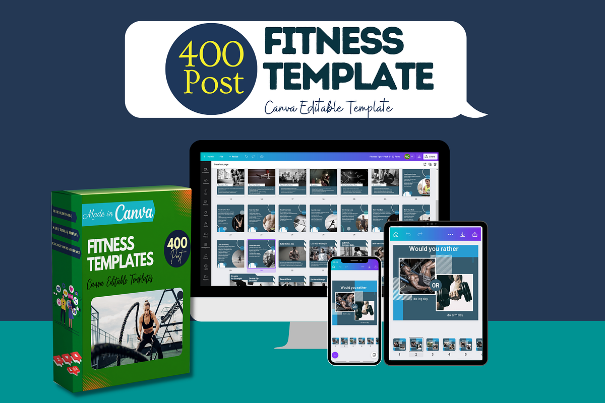 Fitness Templates - Canva Editable, a Social Media Template by Viral Content Design (Photo 12 of 12)