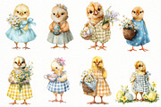 Watercolor Easter chick clipart, an Illustration by Designworld (Thumbnail 2 of 4)