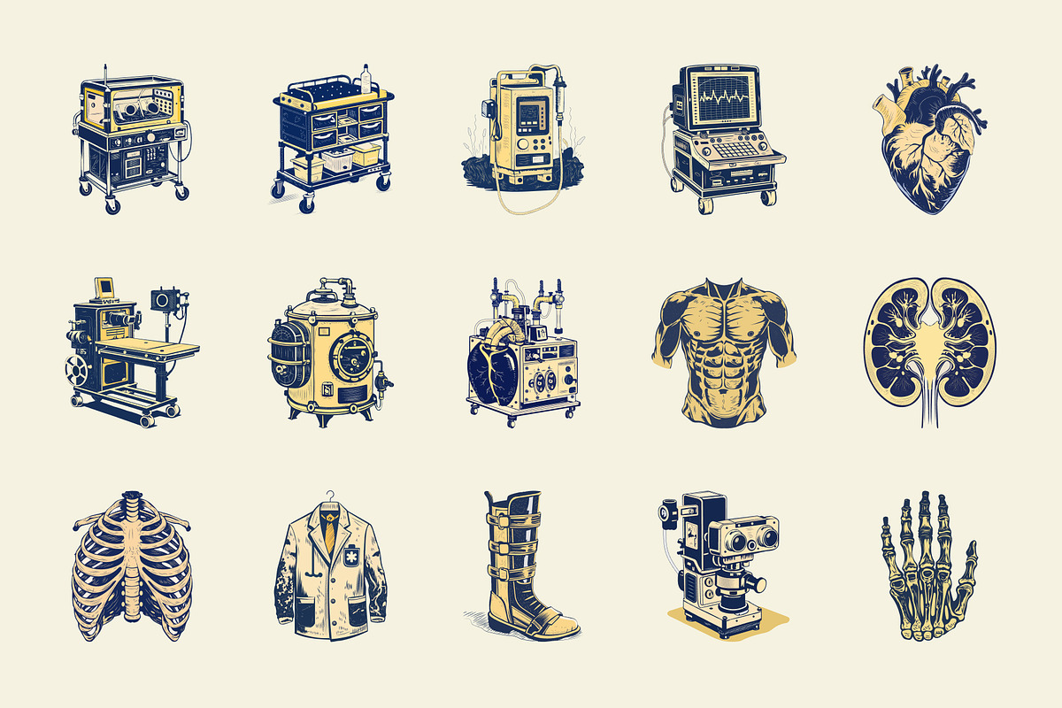 Vintage Medical illustrations, a Healthcare Illustration by Creative Stall (Photo 5 of 9)