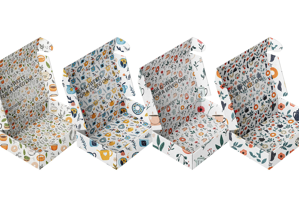 Tea and sweet seamless patterns, a Pattern Graphic by AnastasiyaOleynik (Photo 3 of 7)