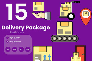 Delivery Package Illustration Pack, an Illustration by baii09