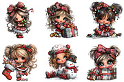 Whimsical Christmas Girl Clipart, an Illustration by DreamArtGraphic (Thumbnail 2 of 5)
