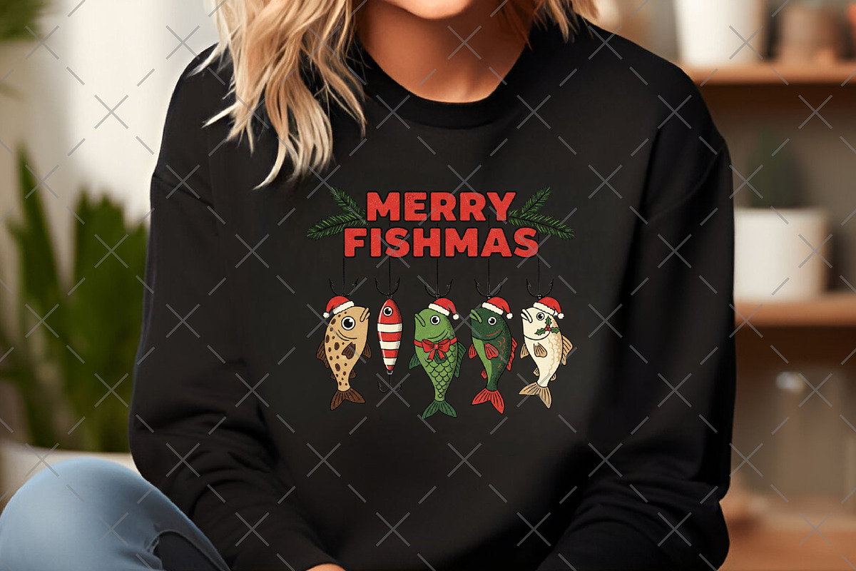 Christmas Fishing PNG, an Illustration by Craft Nest (Photo 5 of 6)