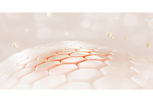 3d dry skin with red spot and gold, a Healthcare Illustration by Marozhkastudio