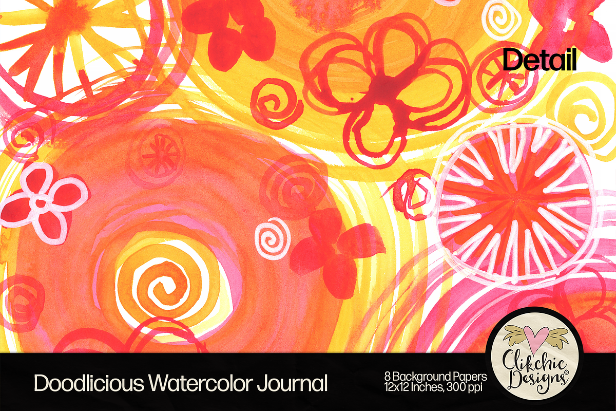 Watercolor Journal Backgrounds, a Background Graphic by Clikchic Designs (Photo 3 of 10)