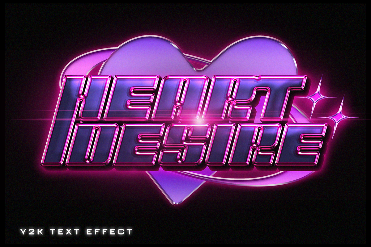 Y2K Chrome Text Effect Collection V2, a Layer Style Add-On by Sixtysix Labs (Photo 7 of 9)