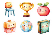 Kawaii School Clipart PNG, an Illustration by SinaCreation (Thumbnail 3 of 5)