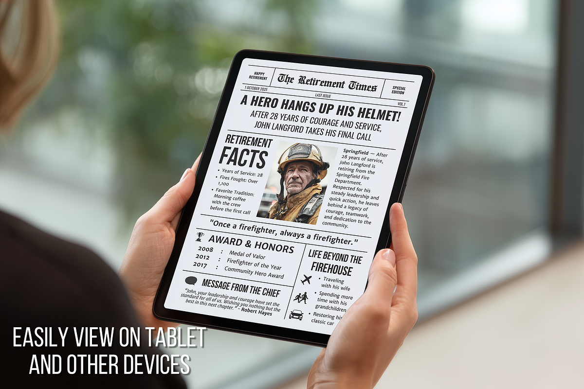 Firefighter Retirement Template preview 5