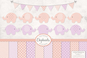 Girls Pastel Elephants and Patterns, an Illustration by Amanda Ilkov