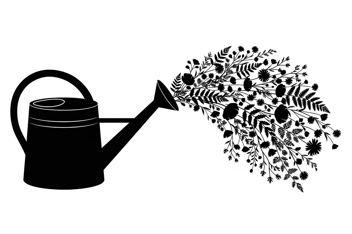 Floral Watering Can Design Bundle, an Illustration by Gaye Art (Photo 2 of 31)