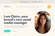 Social Media Manager Canva Website, a Landing Page Template by vectorocean (Thumbnail 1 of 11)