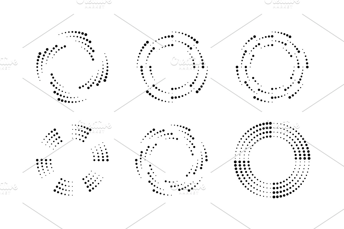 Dot circle speed lines for emblem, an Outline Icon by Elena Pimukova