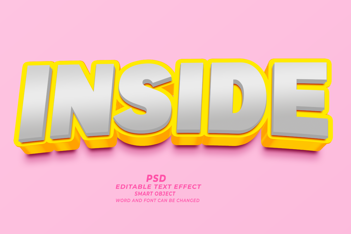 Editable Inside PSD 3D Text Effect, a Layer Style Add-On by TrueVector