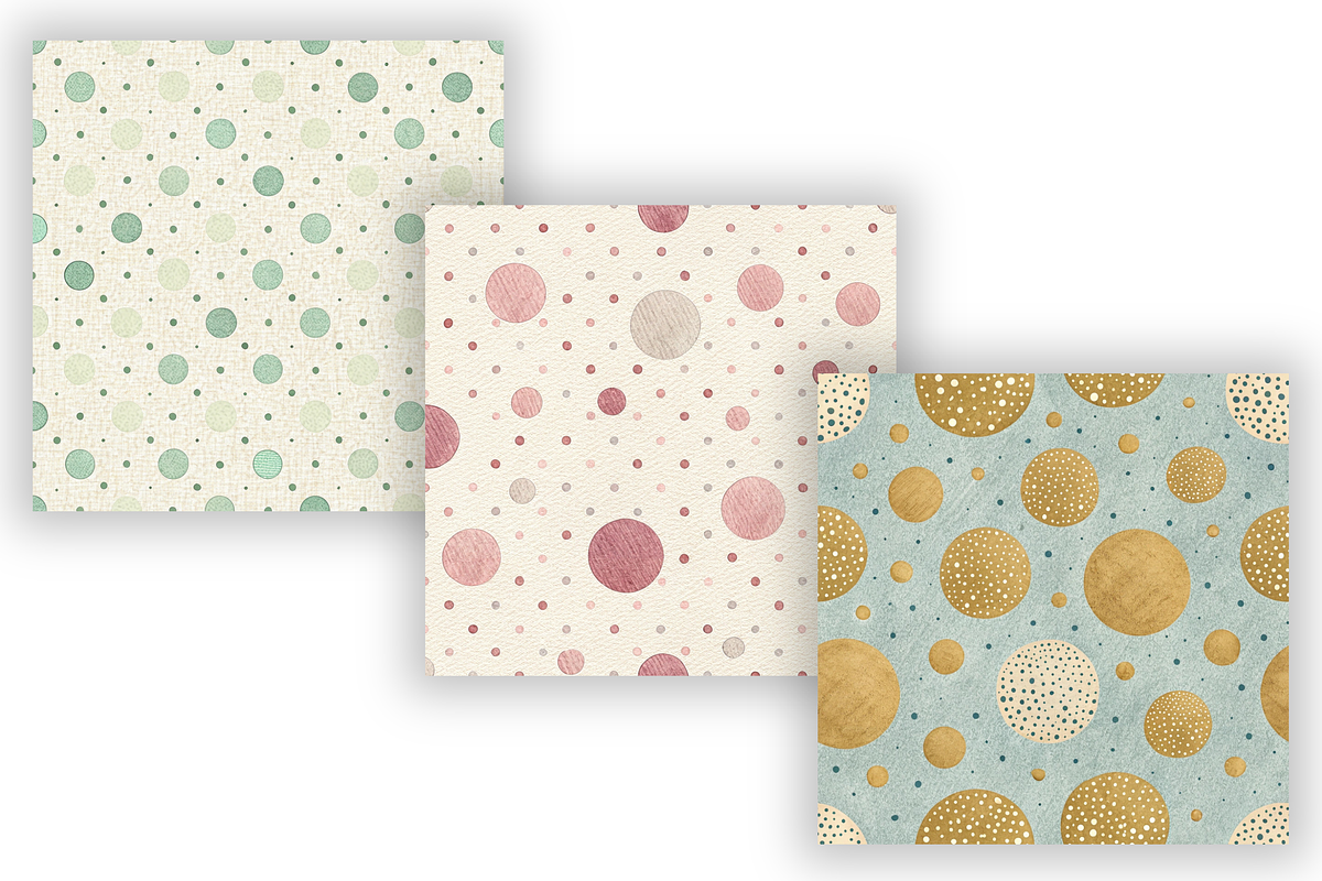 Happy Dots Digital Paper Pack, a Pattern Graphic by FloridPrintables (Photo 3 of 9)