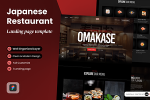 Japanese Restaurant Landing Page, a Landing Page Template by SLAB! Design