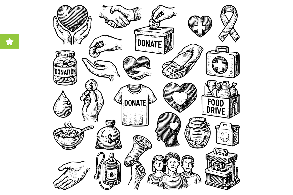 Donation and Charity Symbols, an Object Graphic by RT Studio (Photo 1 of 4)